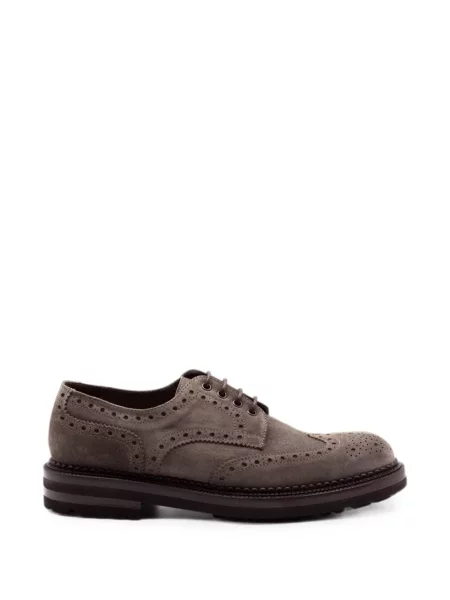 Brogues Green George din piele de căprioară gri