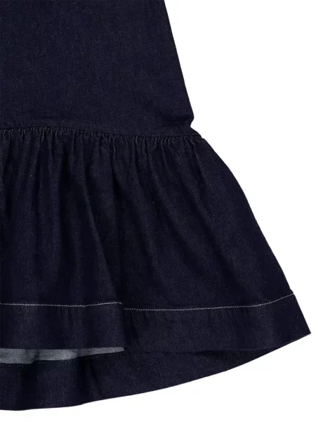 Rochie din denim Zeus+dione cu volane de costum albastru