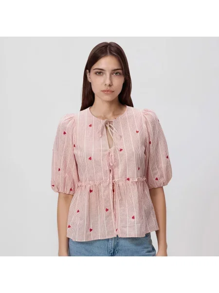 Reserved Halenka s volánovým lemem červená