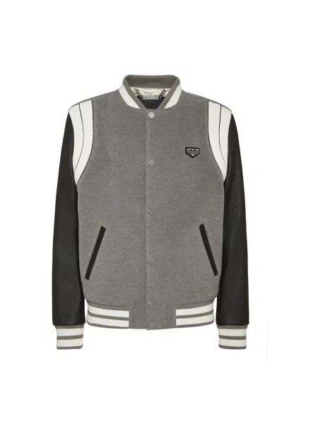 Kurtka skórzana Philipp Plein szara