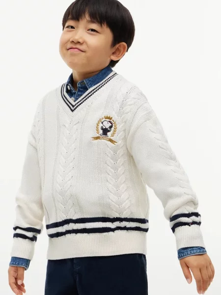 Tommy Hilfiger pulover pentru copii din x Peanuts alb