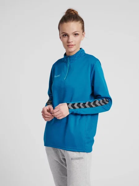 Bluza do piłki nożnej Hummel demi-zip hml AUTHENTIC niebieska