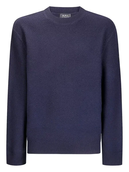 Pulover A.p.c. de lână cu decolteu rotund albastru
