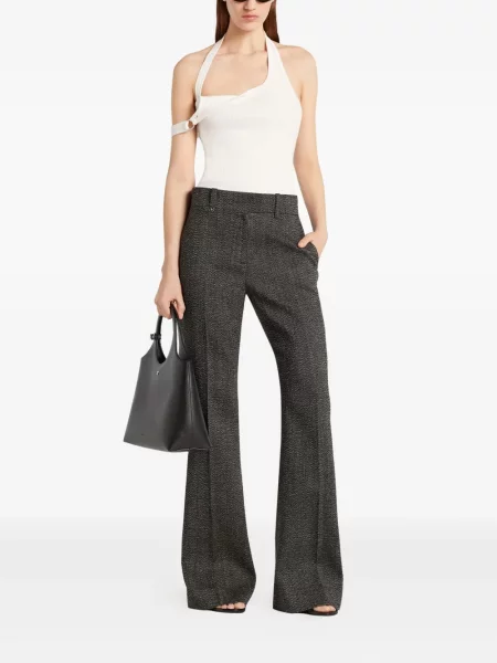 Top Courreges cu gât halter alb