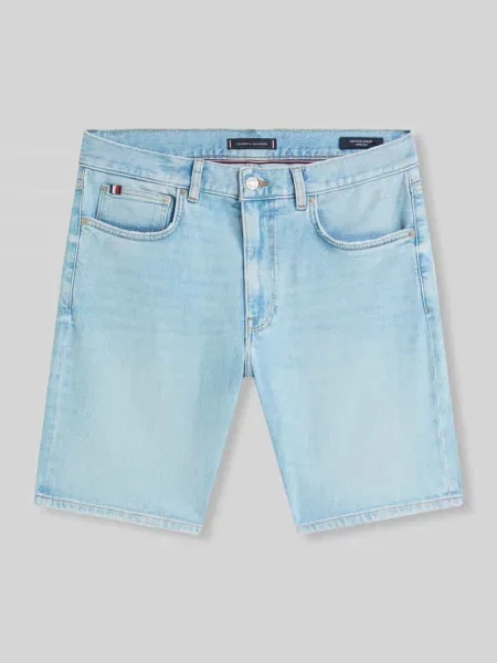 Szorty jeansowe z prostymi nogawkami z 5 kieszeni Tommy Hilfiger niebieskie