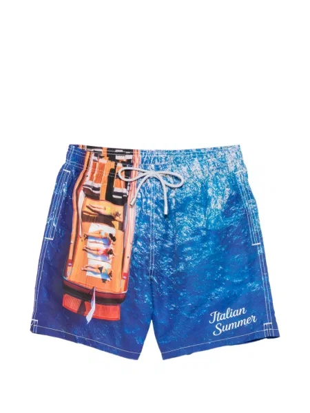Slip de baie Mc2 Saint Barth cu imagine cu cordon maro