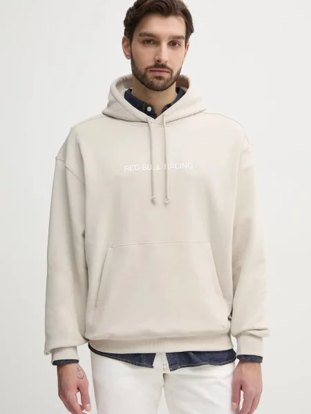 Red Bull Racing x Pepe Jeans hanorac de BREAKING RECORDS HDY barbati cu glugă cu imprimeu bej