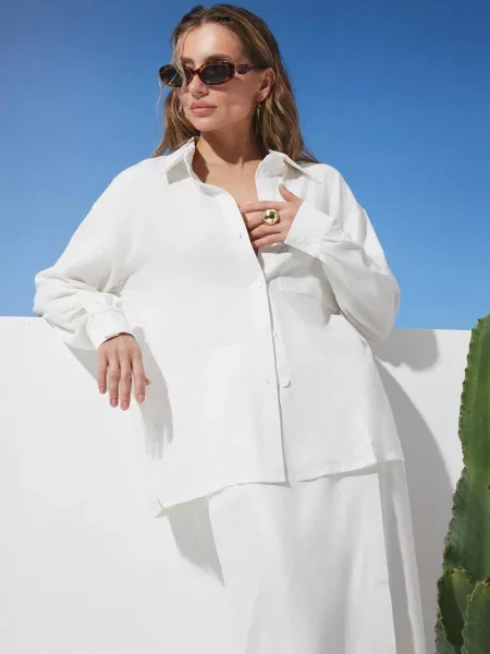 Сорочка Seventeen льон/віскоза білий