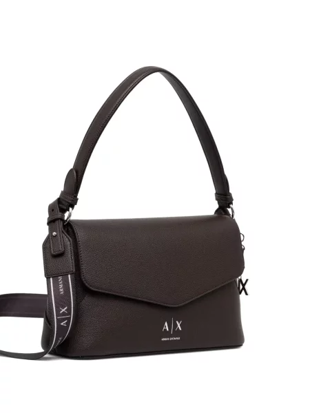 Geantă Armani Exchange cu autograf maro