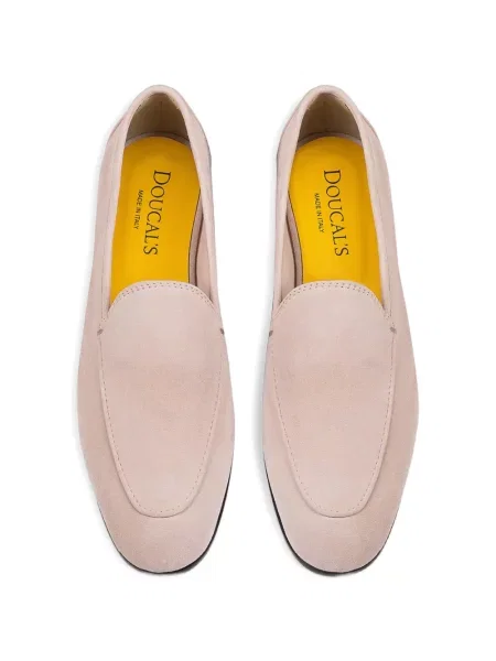 Pantofi loafer Doucal's din piele de căprioară roz