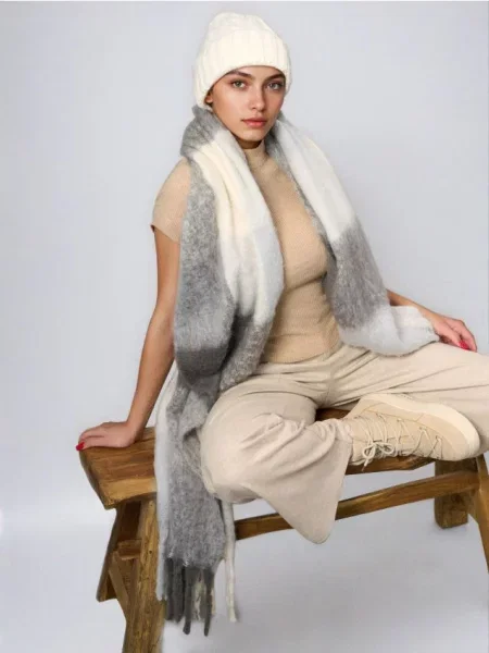 Картатий шарф різнобарвний