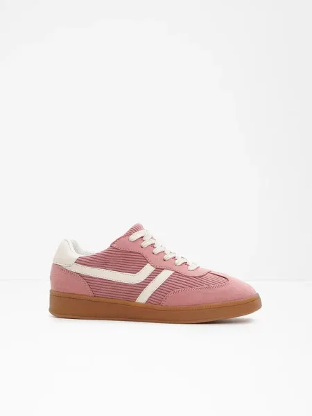 Sneakersy ze sztruksowymi detalami fioletowe