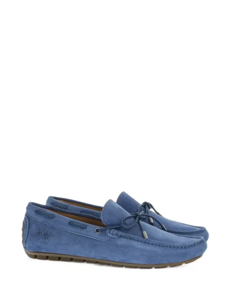 Semišové loafers La Martina modré