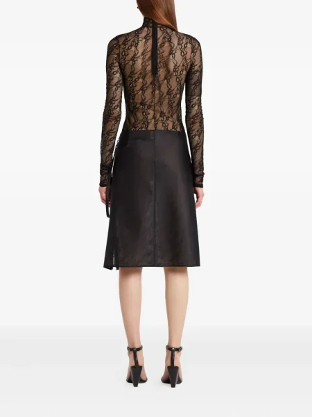 Top Courreges din dantelă negru