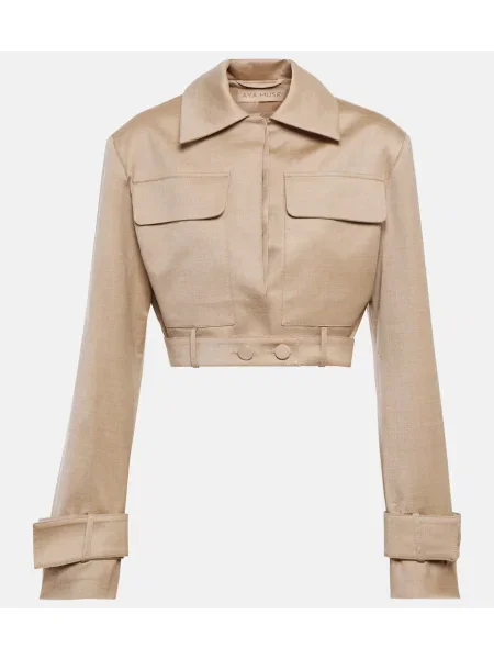 Kurtka Aya Muse wełniana o krotszym kroju beżowa