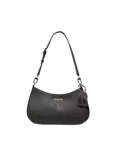 Lniana torebka Guess czarna