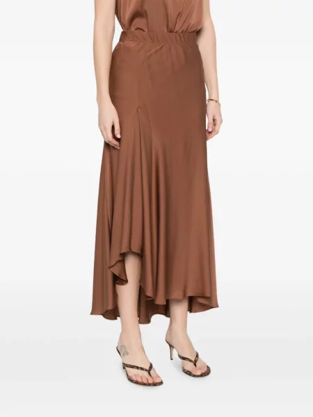 Spódnica midi Silk95five do kolan brązowa
