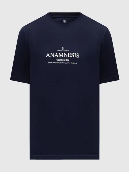 Футболка з принтом Brunello Cucinelli синя