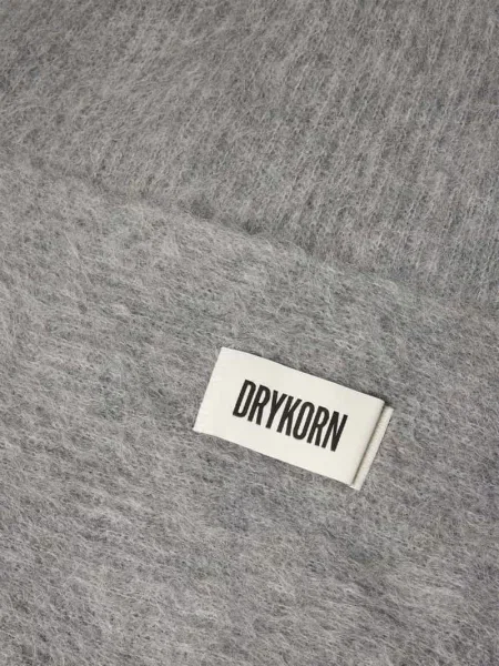 Chusta trójkątna z dodatkiem wełny Drykorn szara