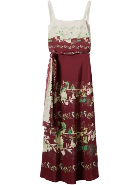 Sukienka midi La Doublej do kolan garniturowa czerwona