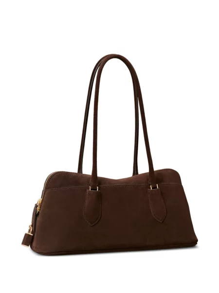 Geantă Tory Burch din piele de căprioară maro