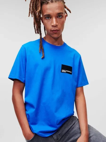 Тениска Karl Lagerfeld Jeans синьо