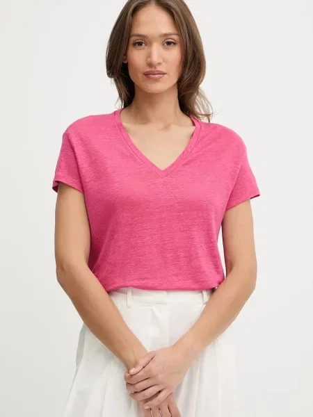 Ленена тениска United Colors of Benetton дамска розово