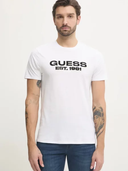Тениска Guess с апликация бяло