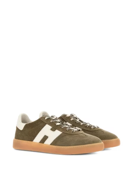 Sneakerși Hogan din piele de căprioară verde