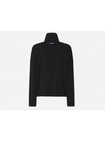 Lniany sweter Pinko czarny
