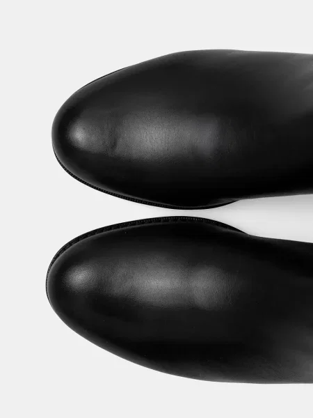 Шкіряні чоботи Lauren Ralph Lauren Brooke Tll 2 на плоскому ходу чорний