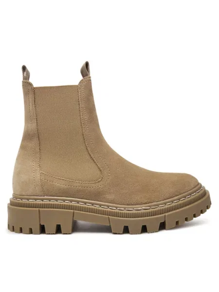 Velurové chelsea boots Tamaris béžové