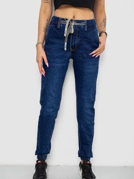 Джинси мом Ager бавовна/поліестер синій