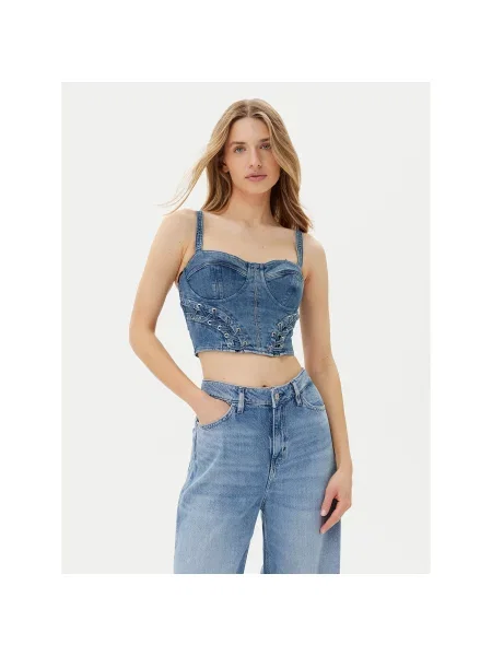 Guess Τοπ Regular Fit μπλε