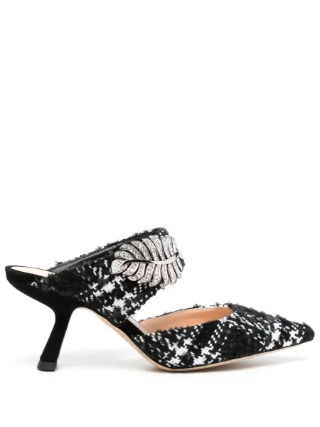 Papuci tip mules Nicholas Kirkwood de lână negru