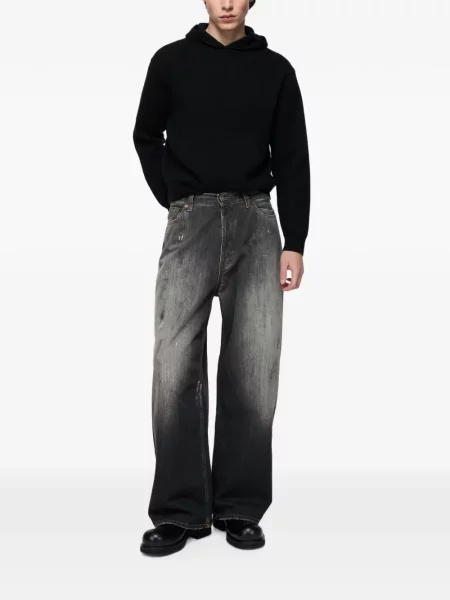 Hanorac cu glugă Acne Studios din cașmir negru