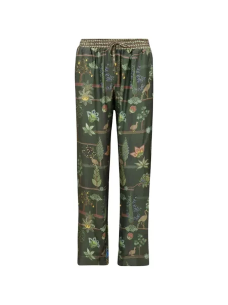 Pantaloni Pip Studio cu model floral verde