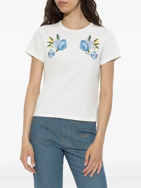 Tricou Kenzo cu model floral alb