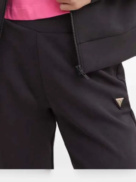 Pantaloni Guess alergare cu autograf negru