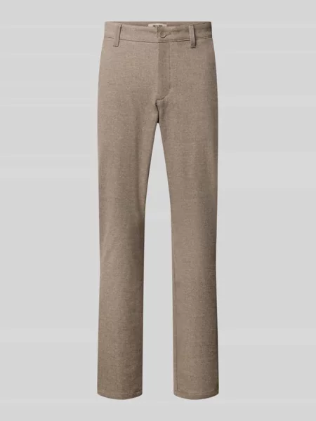 Chinosy szczotkowane o kroju slim fit z dodatkiem model ‘MARK’ Only&sons beżowe
