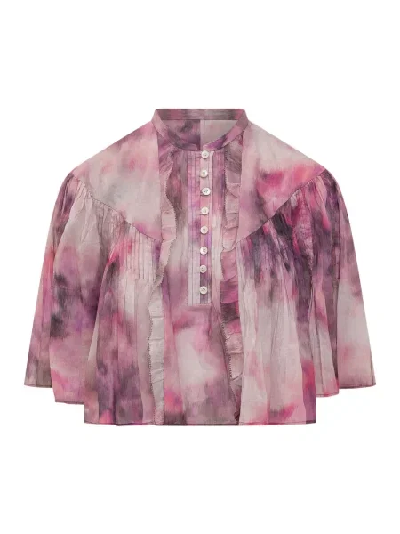 Bluzka Marant Etoile ze stójką różowa