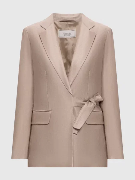 Жакет з льоном Peserico бежевий
