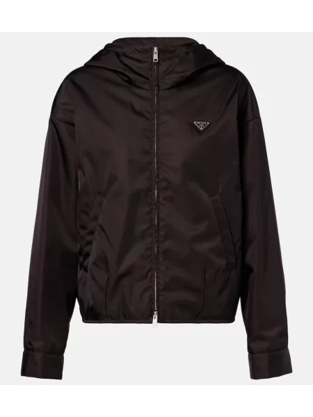 Jakna Prada s kapuco rjava