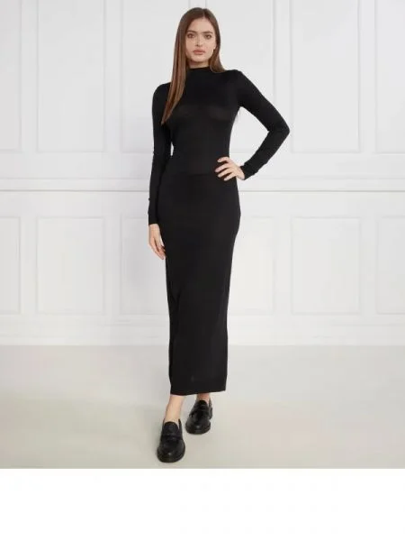 Calvin Klein Ruha GATHERED WAIST LYOCELL fekete