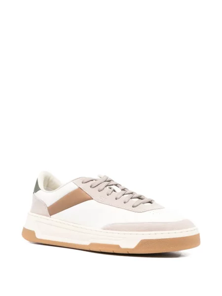 Sneakerși Boss din piele alb