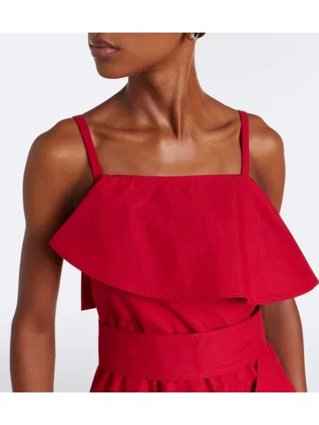 Rochie midi Proenza Schouler cu volane roșu