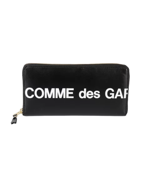 Portfel Comme Des Garcons skórzany z nadrukiem czarny