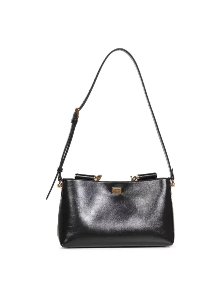 Torebka skórzana Dolce And Gabbana czarna