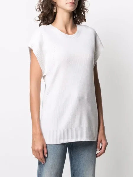 Tricou Malo din cașmir alb