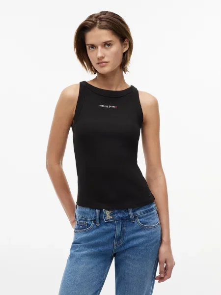 Tommy Jeans Top ESS / bela črna